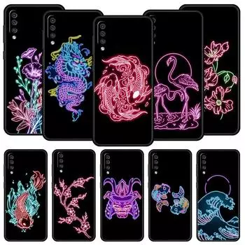 Чехол для телефона Flamingo Neon Flower Wave для Samsung Galaxy A12 A32 A50 A70 A20E A20S A10S A22 A30 A40 A42 A52 5G A02S A04s Samsung A32 4G