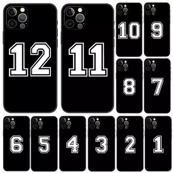 Чехол для телефона Football Lucky number1-15 для iPhone 2020se 6s 7 8 plus x 10 XR XS 11 12 13 mini pro MAX, черная задняя крышка из ТПУ iphone 5 5S SE 2016