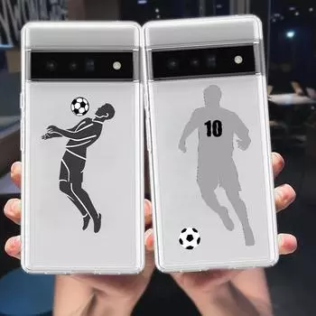 Чехол для телефона Football Player Soccer Art для Google Pixel 8 7 6 Pro 6A 5 4 5A 4A 3A XL 5G, силиконовый, противоударный, мягкий, из ТПУ, прозрачный чехол Pixel 8 Pro