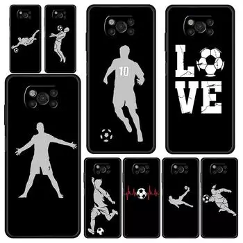 Чехол для телефона Football Player Soccer Art для Xiaomi Poco X3 NFC M3 F3 F4 M4 X4 Mi Note 12T 12 Pro 10 11 Lite 10T 5G 11T 9T Xiaomi 12T