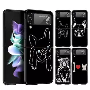 Чехол для телефона French Bulldog для Samsung Galaxy Z Flip 3 4 5, складной чехол для Samsung Z Flip3 Flip4, жесткий чехол-бампер из ПК Samsung Z Flip 5