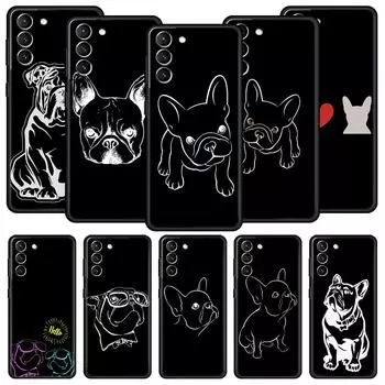 Чехол для телефона French Bulldog для Samsung Galaxy S23 Ultra S22 S21 S20 FE 5G S10 S10E S9 S8 Plus Note 20 Мягкий силиконовый чехол-бампер Samsung S22 5G