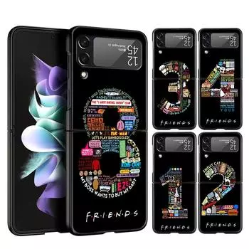 Чехол для телефона Friends Tv Digital Coffee для Samsung Z Flip3 Flip4 Flip5, чехол для Z Flip 3 Flip 5 4 5G, черный, жесткий складной чехол Galaxy Z Flip 3