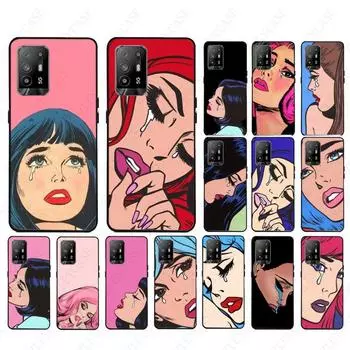 Чехол для телефона Funda Cartoon Crying Girl Face для oppo Realme 8Pro 6PRO 6i 7pro 9i 9pro C11 C21Y C21 C25Y C25S C3 Q3S XT Case coque Realme 6