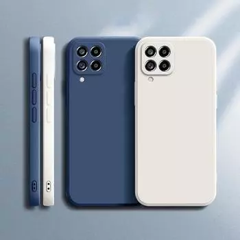 Чехол для телефона Funda для Samsung A12 M12 A22 M22 A32 A42 A52 A72 5G матовый силиконовый защитный чехол для камеры Samsung A12 чёрный