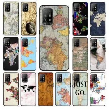 Чехол для телефона Funda Travel Plans с картой мира для OPPO A74 A94 5G A3S A5S A9 A12 A15S A52 A53 A53S A72 A73 2020 A91 5G, чехол OPPO A3S