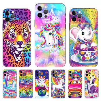 Чехол для телефона Fundas Lisa Frank Art Couqe для iPhone 5 2020se 6 6s 7 8 plus x 10 XR XS 11 12 13 mini pro MAX, черная задняя крышка из ТПУ iphone 5 5S SE 2016