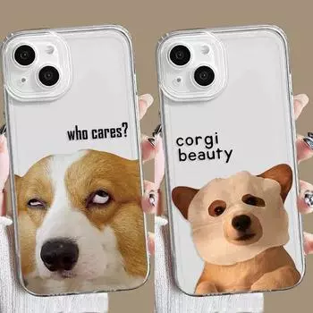 Чехол для телефона Funny Dog для iPhone 15 11 12 14 13 Pro Max Mini XSMax XR SE 7 8 Plus, милый мультяшный щенок, прозрачные чехлы For iPhone 7 8 or SE остановить