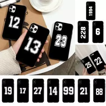 Чехол для телефона «Футбольный счастливый номер и буква» для iPhone 13 11 8 7 6 6S Plus 7 8 plus X XS MAX 5S XR 12 11 Pro max se 2020 Funda iphone 6 6s