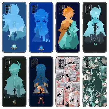 Чехол для телефона Game Genshin Impact для Xiaomi Redmi Note 7 8 8T 9 9S 10 10S 10T 11 11S 4G 11E 11T Pro 5G, мягкий черный чехол из ТПУ Note 11 Pro China