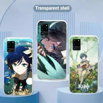 Чехол для телефона Game Genshin Impact Venti для Samsung Galaxy S10 S21 S22 Plus Ultra A91 A51 A21S A12, прозрачный чехол для телефона Galaxy S30