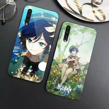 Чехол для телефона Game Genshin Impact Venti для Samung A32 A51 A52 ПРИМЕЧАНИЕ 10 20 S10 S20 S21 S22 Pro, ультра черный стеклянный чехол для телефона из поликарбоната Samsung S22