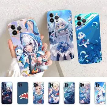 Чехол для телефона Gawr Gura для iPhone 14 13 12 11 Pro Max XS X XR SE 2020 6 7 8 Plus Mini прозрачный чехол 6plus or 6s plus