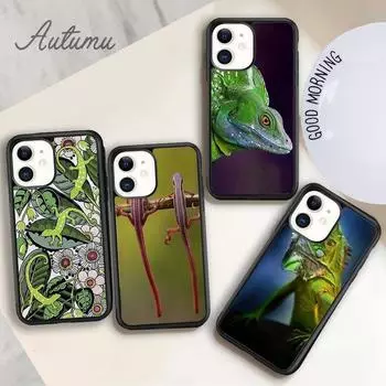 Чехол для телефона Gecko Lizard для iPhone 11 12 13 14 Pro Max mini X XR XS SE 2020 5 6S 7 8 Plus Samsung Galaxy S21 S22 Cover shell iPhone 6plus