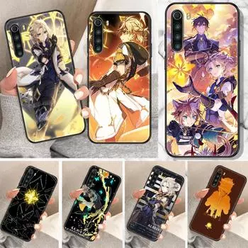 Чехол для телефона Genshin Impact Albedo для Xiaomi Redmi Note 7 8 9 10 7A 8T 9A 9T 9S 10S Pro черный симпатичный hoesjes art funda fashion Redmi 7A