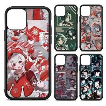 Чехол для телефона Genshin Impact Anime, силиконовый чехол из ПК+ТПУ для iPhone 11 12 13 Pro Max 8 7 6 Plus X SE XR, жесткие чехлы iphone 14