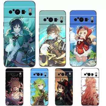 Чехол для телефона Genshin Impact Baizhu для Google Pixel 8 7 6 Pro 6A 7A 5G, мягкий силиконовый противоударный чехол из ТПУ, черный чехол из ТПУ, Fundas Pixel 8 Pro