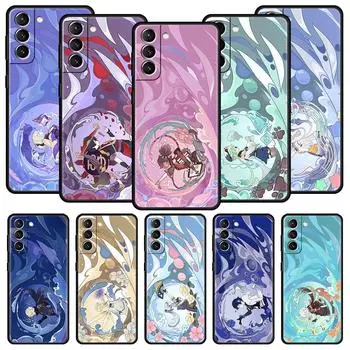 Чехол для телефона Genshin Impact Cartoon Logo для Samsung Galaxy S23 Ultra S22 S21 S20 FE 5G S10 S10E S9 S8 Plus Note 20, силиконовый чехол Samsung S20 Plus