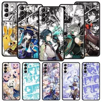 Чехол для телефона Genshin Impact для Samsung Galaxy S24 S23 S22 S20 Ultra S21 FE 5G S10 S9 Plus S10E Мягкий силиконовый чехол Samsung S20Ultra