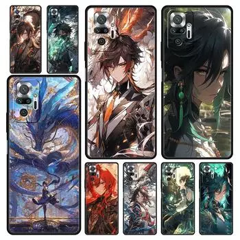 Чехол для телефона Genshin Impact Dragon Zhongli для Xiaomi Redmi Note 13 12 5G 9S 9 8 10 11 Pro 4G 9T 13C 12C 10C 9C 9A 7 Pro Redmi Note 13 Pro 5G