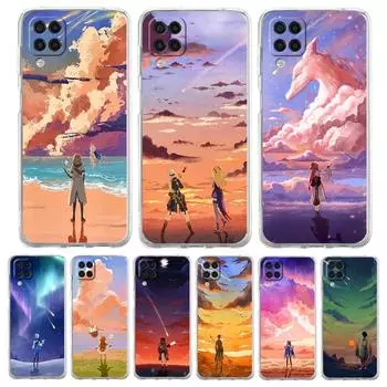 Чехол для телефона Genshin Impact Game Landscape для Samsung Galaxy A13 A51 A71 A21S A12 A31 A52 A41 A23 A53 A73 A32 5G A03S, прозрачный чехол Samsung A05s