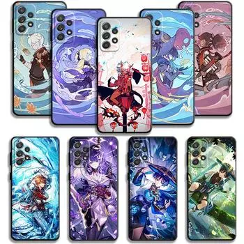 Чехол для телефона Genshin Impact Ganyu Yae Miko для Samsung Galaxy A14 A73 A53 A71 A51 A31 A33 A22 A12 A21s A13 A32 A52s A72 A52 A23 Samsung A73 5G