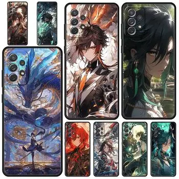 Чехол для телефона Genshin impact Genshin Zhongli для Samsung A15 A13 A51 A71 A41 A31 A21S A03S A05 A32 A52 A23 A25 A33 A53 A73 Samsung A73 5G