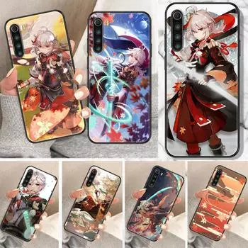 Чехол для телефона Genshin Impact Kaedehara Kazuha для Xiaomi Redmi Note 7 8 9 10 7A 8T 9A 9T 9S 10S Pro, черный силиконовый чехол из ТПУ Redmi 7A