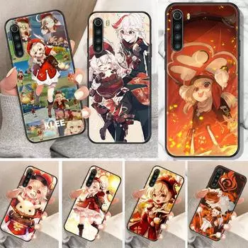 Чехол для телефона Genshin Impact Klee для Xiaomi Redmi Note 7 8 9 10 7A 8T 9A 9T 9S 10S Pro, черный 3D Etui, роскошный чехол, красивый чехол Redmi 7A