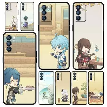 Чехол для телефона Genshin Impact klee Qiqi xiao для Oppo A54 A53 A52 A9 2020 A15 A95 A16 A76 A74 A12 Find X5 SE Reno6 Pro Plus 5G Cover Oppo A53