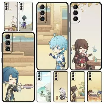 Чехол для телефона Genshin Impact klee Sayu Qiqi xiao для Samsung Galaxy S23 Ultra S22 S21 S20 FE 5G S10 S10E S9 S8 Plus Note 20 Samsung S9