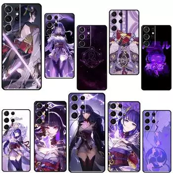 Чехол для телефона Genshin Impact Raiden Shogun для Samsung Galaxy S22 Ultra S8 S9 S10 Plus Note 20 Ultra S20 FE S21 Ultra Galaxy S10 Plus