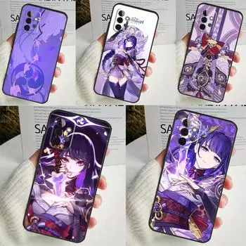 Чехол для телефона Genshin Impact Raiden Shogun для Samsung Galaxy A14 A34 A54 A12 A32 A52 A51 A71 A53 A33 A13 A15 A25 A35 A55 Samsung A15