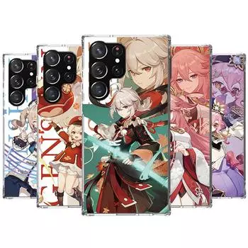 Чехол для телефона Genshin Impact с аниме для Samsung Galaxy S24 S23 S22 Ultra S21 S20 Fe S10 Plus S10E S9 S8 + чехол в виде ракушки Samsung S21