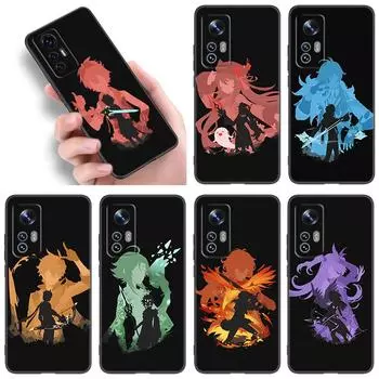 Чехол для телефона Genshin Impact с аниме для Xiaomi Mi A2 8 9 SE Note 10 10T 11 12 Lite 9T 11T 12S 12T Pro A3 6X 12X, мягкий черный чехол из ТПУ Xiaomi Mi A2(6X)