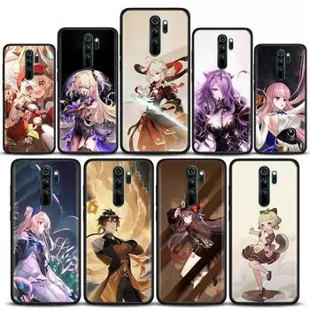 Чехол для телефона Genshin Impact с рисунком аниме для Redmi K40 K40S K50 6 6A 7 7A 8 8A 9 9A 9C 9T 10 10C Pro Plus, черный чехол принципиально Redmi 6