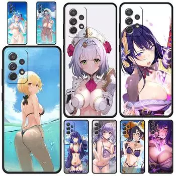 Чехол для телефона Genshin Impact Sexy Girl для Samsung Galaxy A13 A51 A71 A21S A12 A11 A31 A41 A23 A53 A73 A52 A32 5G A03S A01 Samsung A31 чёрный