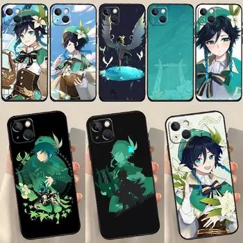 Чехол для телефона Genshin Impact Venti для iPhone 11 12 13 14 15 Pro Max Mini Чехол для iPhone XR X XS Max 7 8 Plus SE 2020 iPhone 13 mini