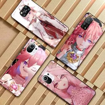 Чехол для телефона Genshin Impact Yae Miko для Xiaomi 12 11T 10 9 Redmi Note 11 10 10S Pro Redmi 9 9A 8, черный стеклянный чехол для телефона из поликарбоната Xiaomi 12-12X