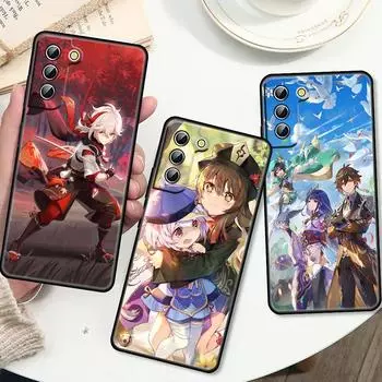 Чехол для телефона Genshin Impact ZHONGLI HUTAO для Samsung S22 S21 S20 S10 S8 Note 20 A8 A9 A73 A71 A53 M52 A33 A32 Ultra Plus FE Samsung A33 5G