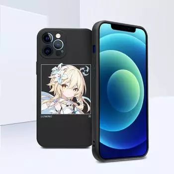 Чехол для телефона Genshin Xiao Hutao для iPhone 11 12 13 Pro Max X XR XS Max 6 6S 7 8 Plus SE 2022, жидкий квадратный цветной чехол для телефона iPhone 13