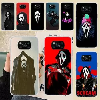 Чехол для телефона Ghostface Scream Terror для Xiaomi Poco X3 Nfc M3 F3 F1 Mi Note 10 Pro 11 Lite 9 8 CC9 9T 10T A3 A2 A1 11i Fundas Cov Xiaomi Poco X3 (Pro)