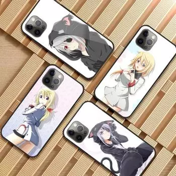 Чехол для телефона Girl Infinite Stratos для IPhone 14 13 12 11 XS X 8 7 6 Plus Mini Pro Max SE 2022, черный чехол из поликарбоната и ТПУ, стеклянный чехол для телефона iPhone 14