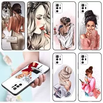 Чехол для телефона Girl Princess Love для Xiaomi Redmi Note 7 8 9 10 Lite 11 11E 11T 12 Pro 11S 4G 10T 5G 8T 9S 10S, мягкий черный чехол из ТПУ Redmi Note 7(Pro)