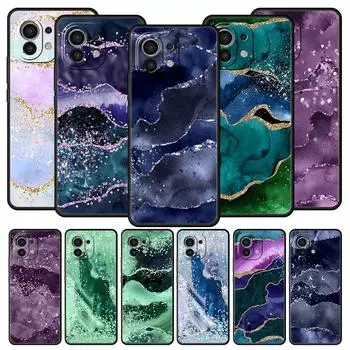 Чехол для телефона Glitter Agate Marble Art для Xiaomi Poco X4 X3 NFC F3 F4 M3 M4 Mi Note 12T 10 12 11 Ultra 11T Pro 10T Lite 9T Poco F4