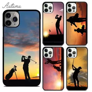 Чехол для телефона GOLF GOLFER GOLFING SUNSET для iPhone 11 12 13 14 Pro Max mini XR XS SE 2020 6S 7 8 Plus Samsung Galaxy S21 S22 iPhone 6plus