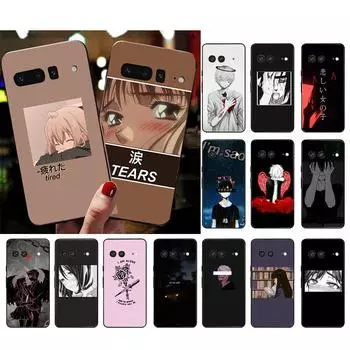 Чехол для телефона Google Pixel 7 Pro 7 6A 6 Pro 5A 4A 3A Pixel 4 XL Pixel 5 6 4 3 XL 3A XL 2 XL Funda Sad Anime Эстетический Google Pixel 2