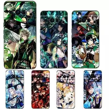 Чехол для телефона Google Pixel 8 A 7 6 Pro 6A 5G черный мягкий противоударный чехол силиконовый TPU чехол Genshin impact ayato wanderer Pixel 8 Pro