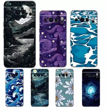 Чехол для телефона Google Pixel 8 A 7 6 Pro 6A 5G, черный, мягкий противоударный чехол, силиконовый чехол из ТПУ с мультяшным принтом Pixel 6A