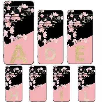 Чехол для телефона Google Pixel 8 A 7 6 Pro 6A 5G черный мягкий противоударный чехол силиконовый TPU чехол золотой цветок с буквами Pixel 6 Pro